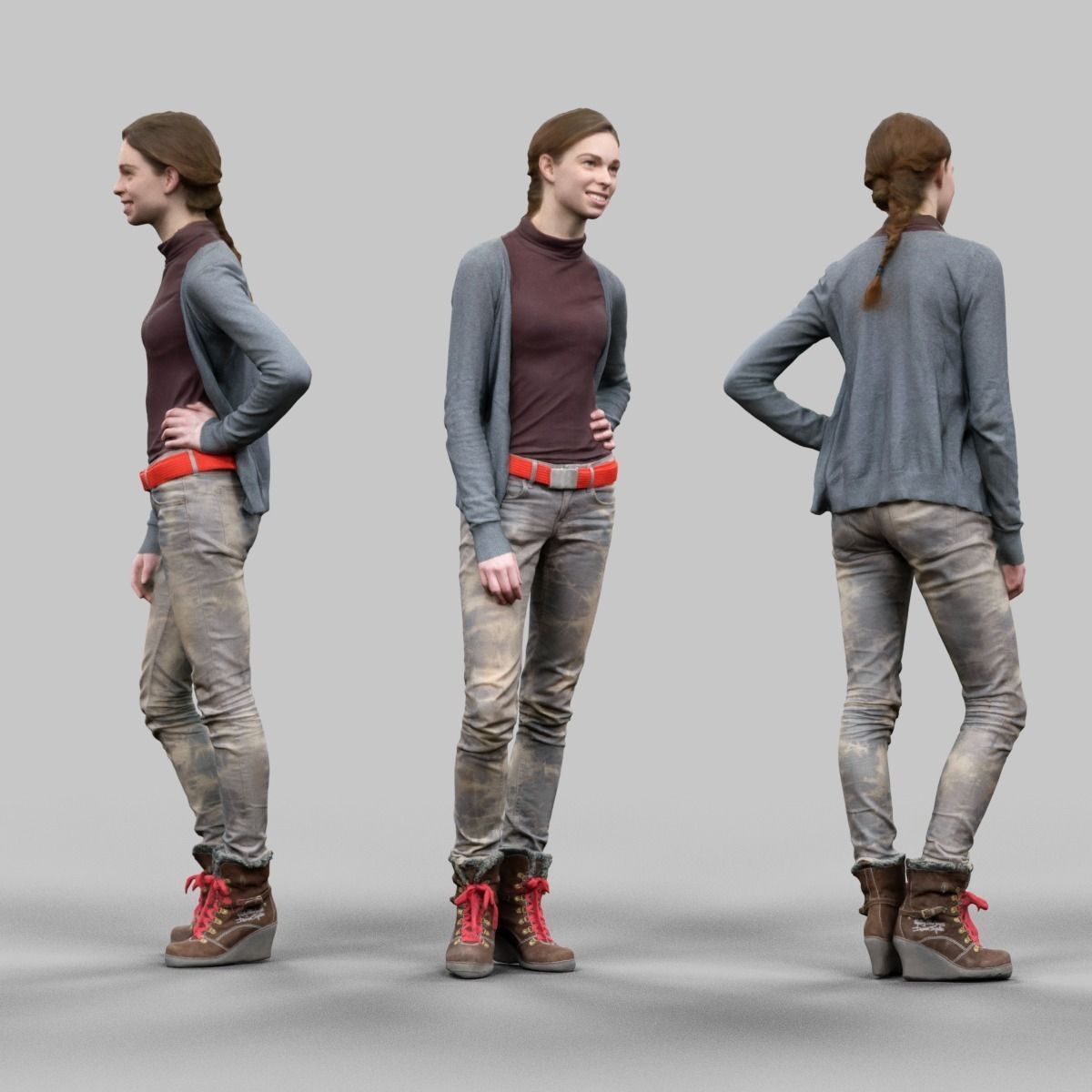 6 Realistic Female Characters Vol 11 Low-poly 3D model_4