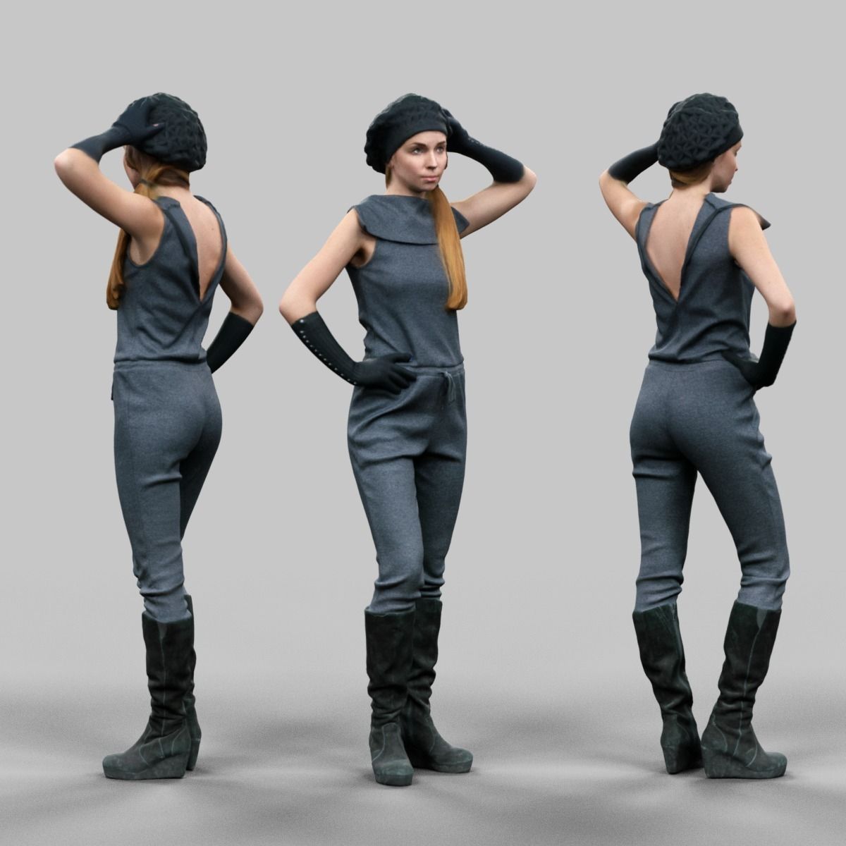 6 Realistic Female Characters Vol 11 Low-poly 3D model_6