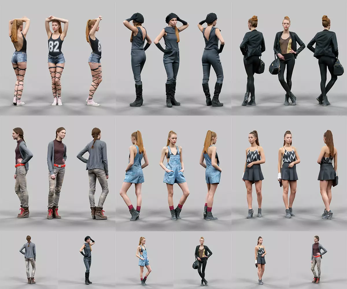 6 Realistic Female Characters Vol 11 Low-poly 3D model_0