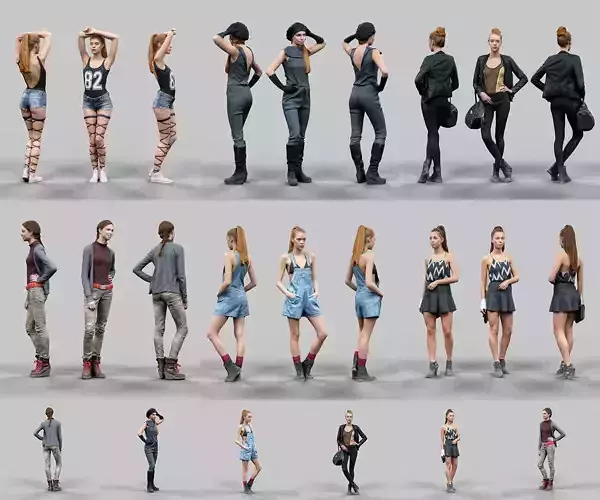 6 Realistic Female Characters Vol 11 Low-poly 3D model