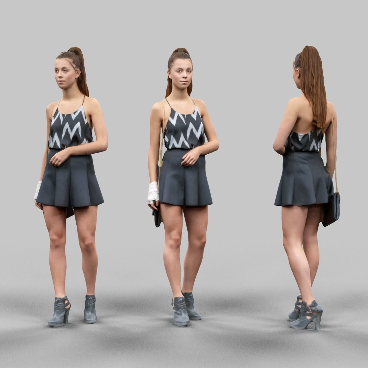 6 Realistic Female Characters Vol 11 Low-poly 3D model_5