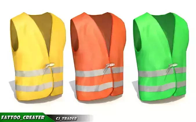 Worker Vest Collection Pack Lowpoly 3D model