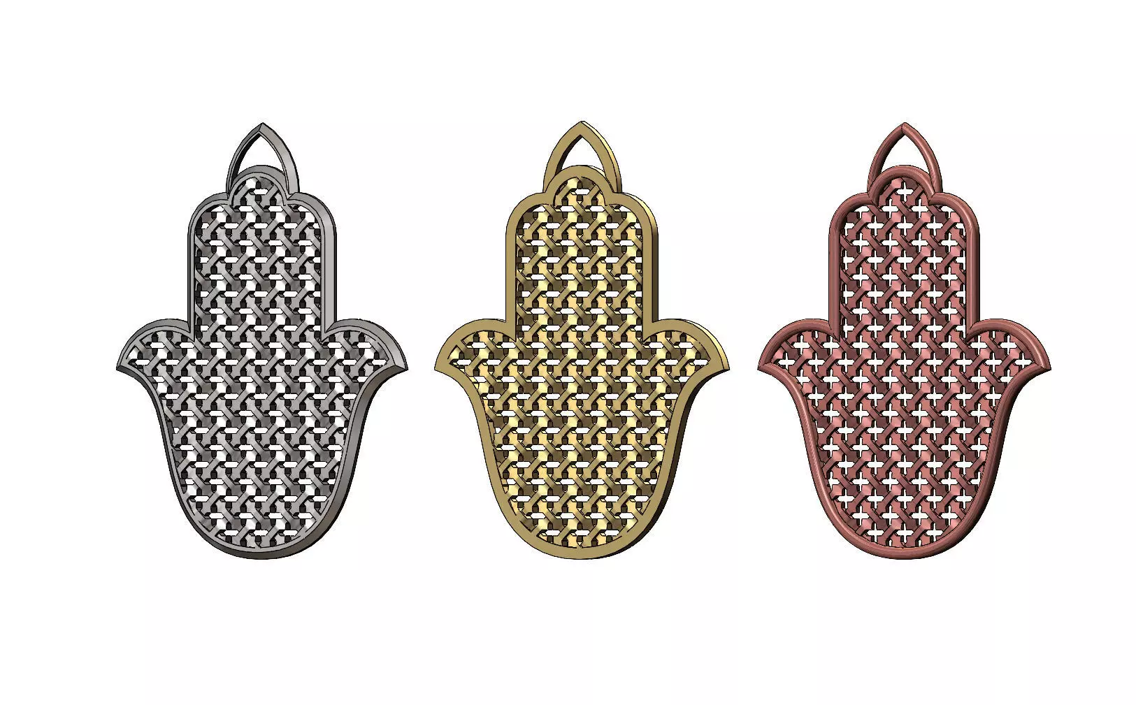 Khamsa Khmissa beldi moroccan pendant with moucharabieh mesh 3D print model