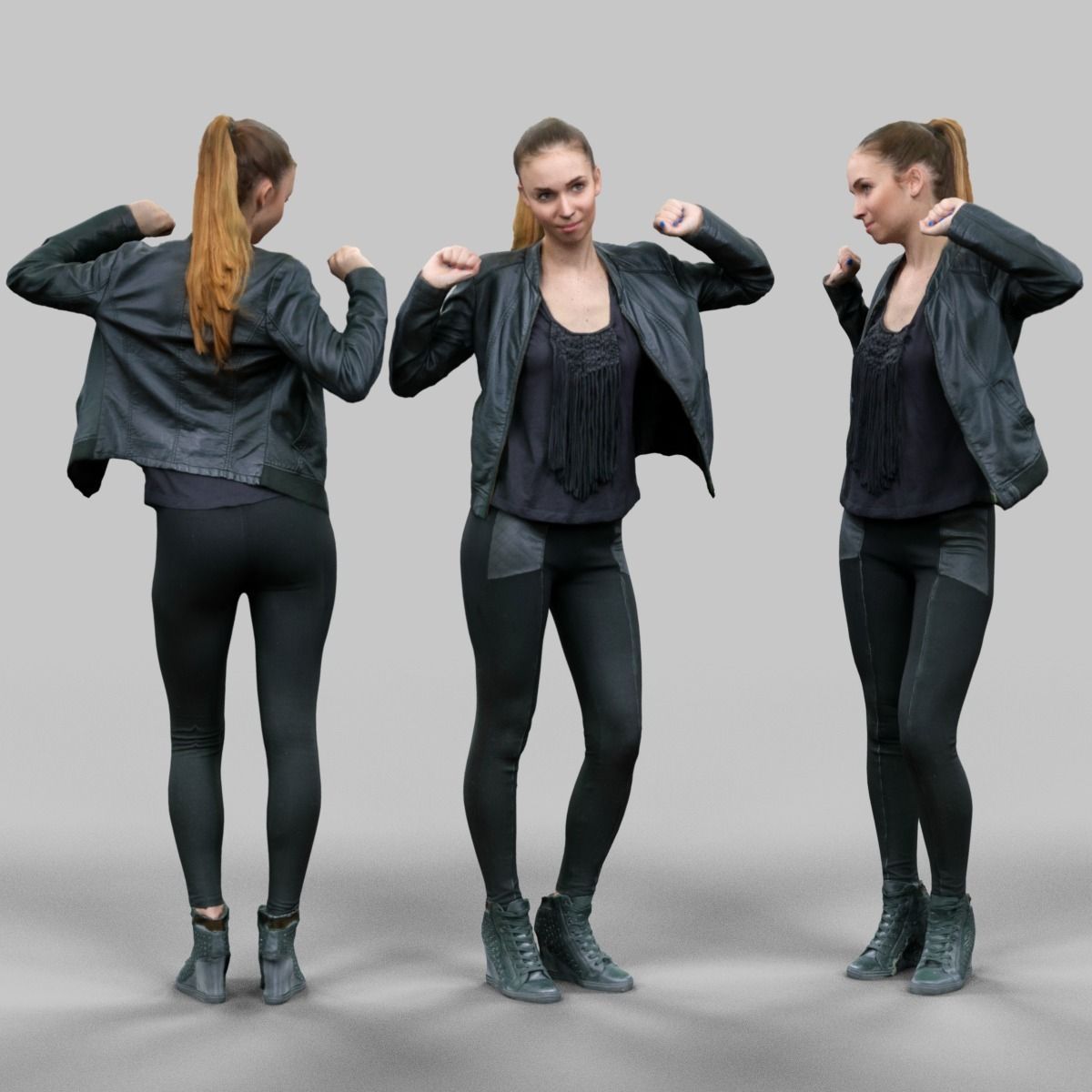 6 Realistic Female Characters Vol 12 Low-poly 3D model_4