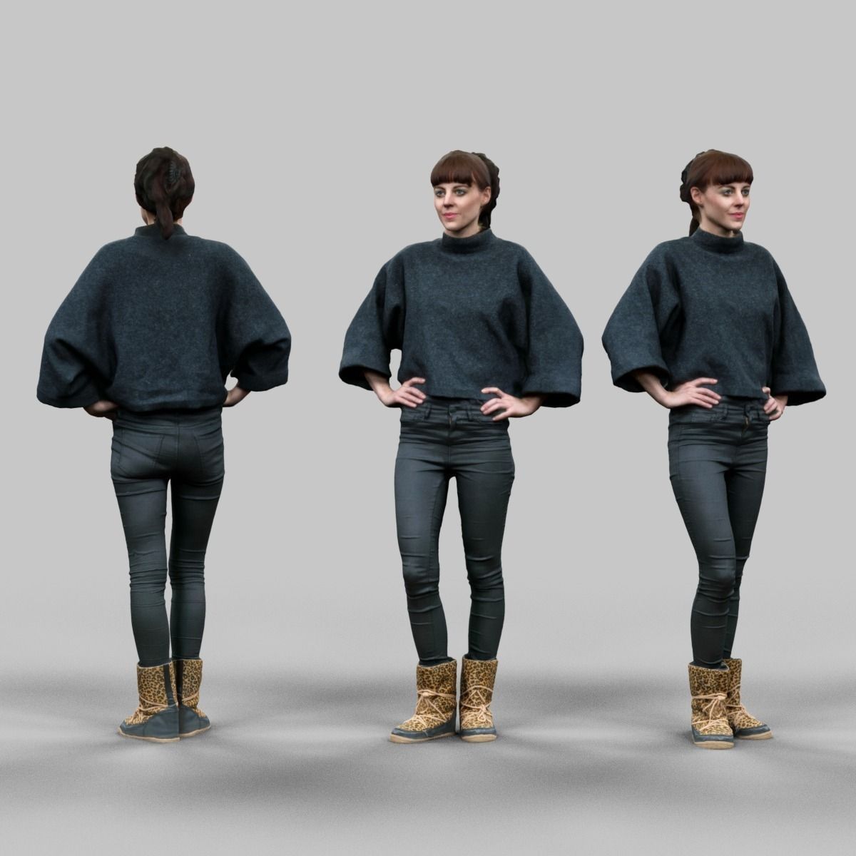 6 Realistic Female Characters Vol 12 Low-poly 3D model_2