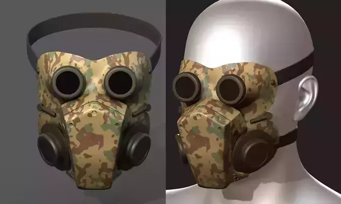 Mask helmet scifi military combat  Low-poly 3D model