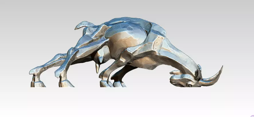 Angry Warrior Attack Fight Goat statue bust 3D print model_0