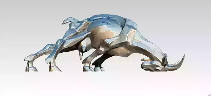 Angry Warrior Attack Fight Goat statue bust