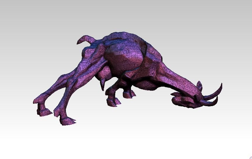 Angry Warrior Attack Fight Goat statue bust 3D print model_5