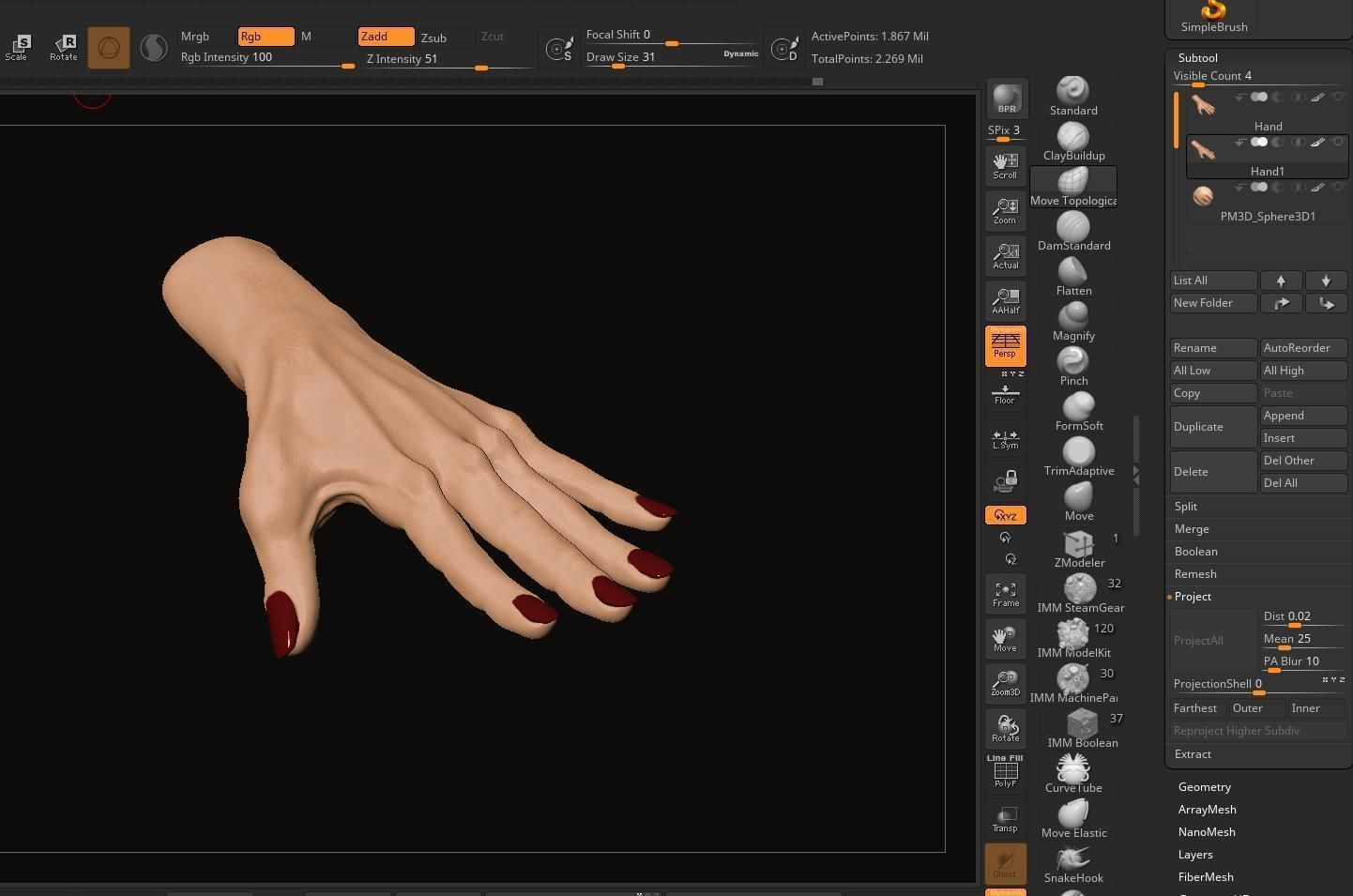 Female Hand Sculpt 3D model_5