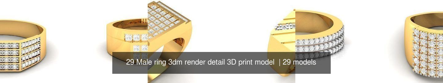 29 Male ring 3dm render detail 3D print model  3D Model Collection_3