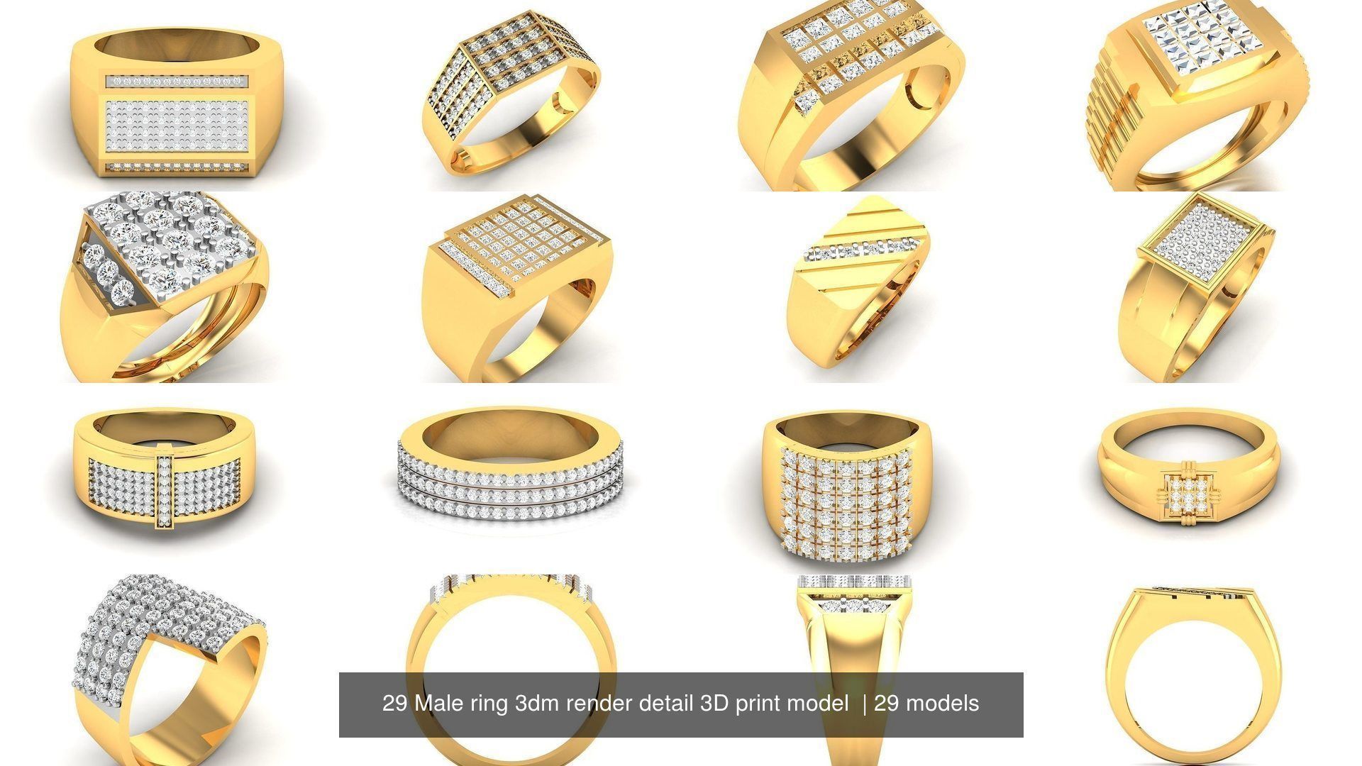 29 Male ring 3dm render detail 3D print model  3D Model Collection_2