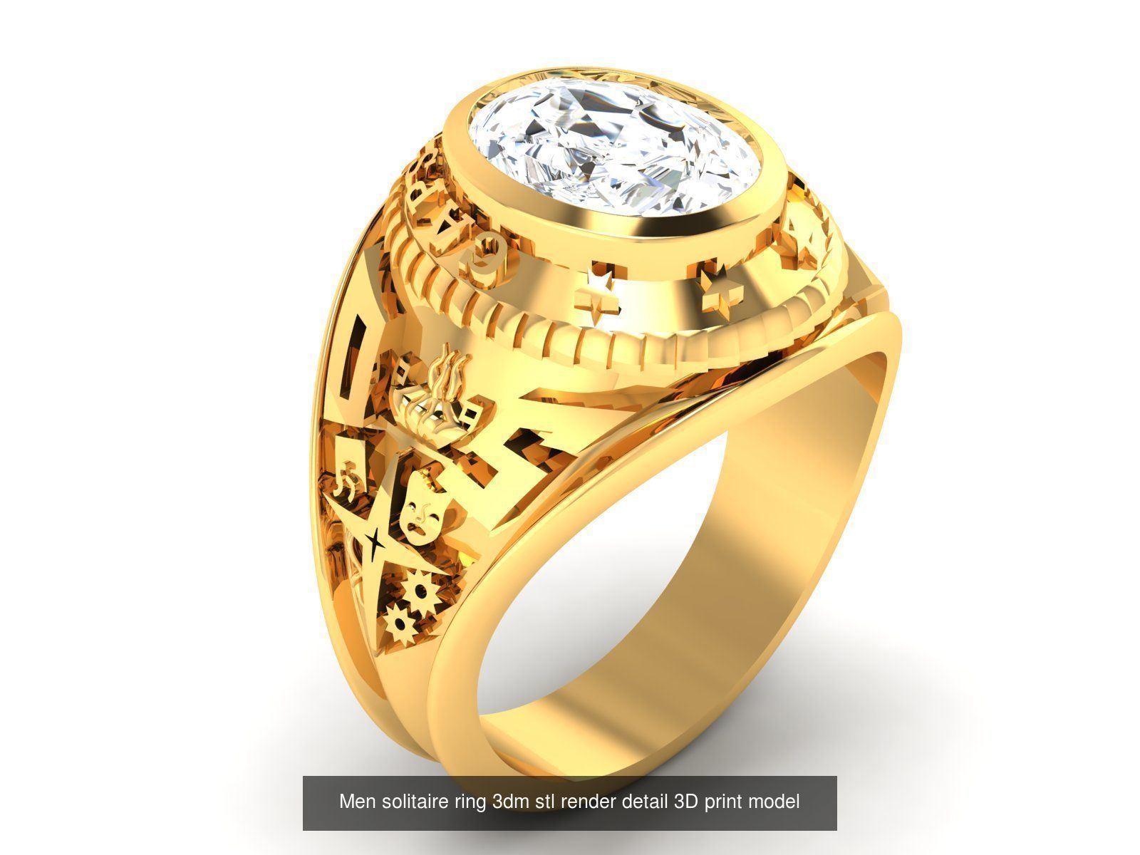 29 Male ring 3dm render detail 3D print model  3D Model Collection_5