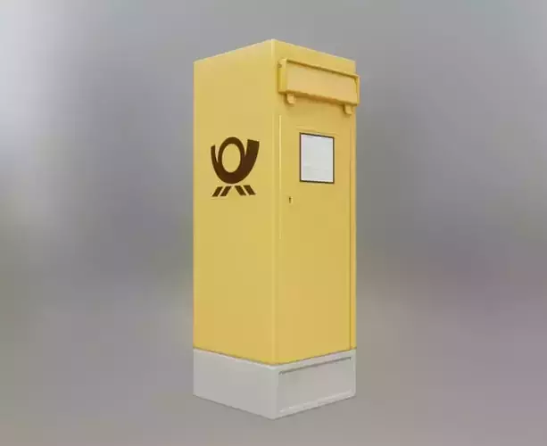 Public Mailbox 2 Low-Poly Re-Textured Version Low-poly 3D model