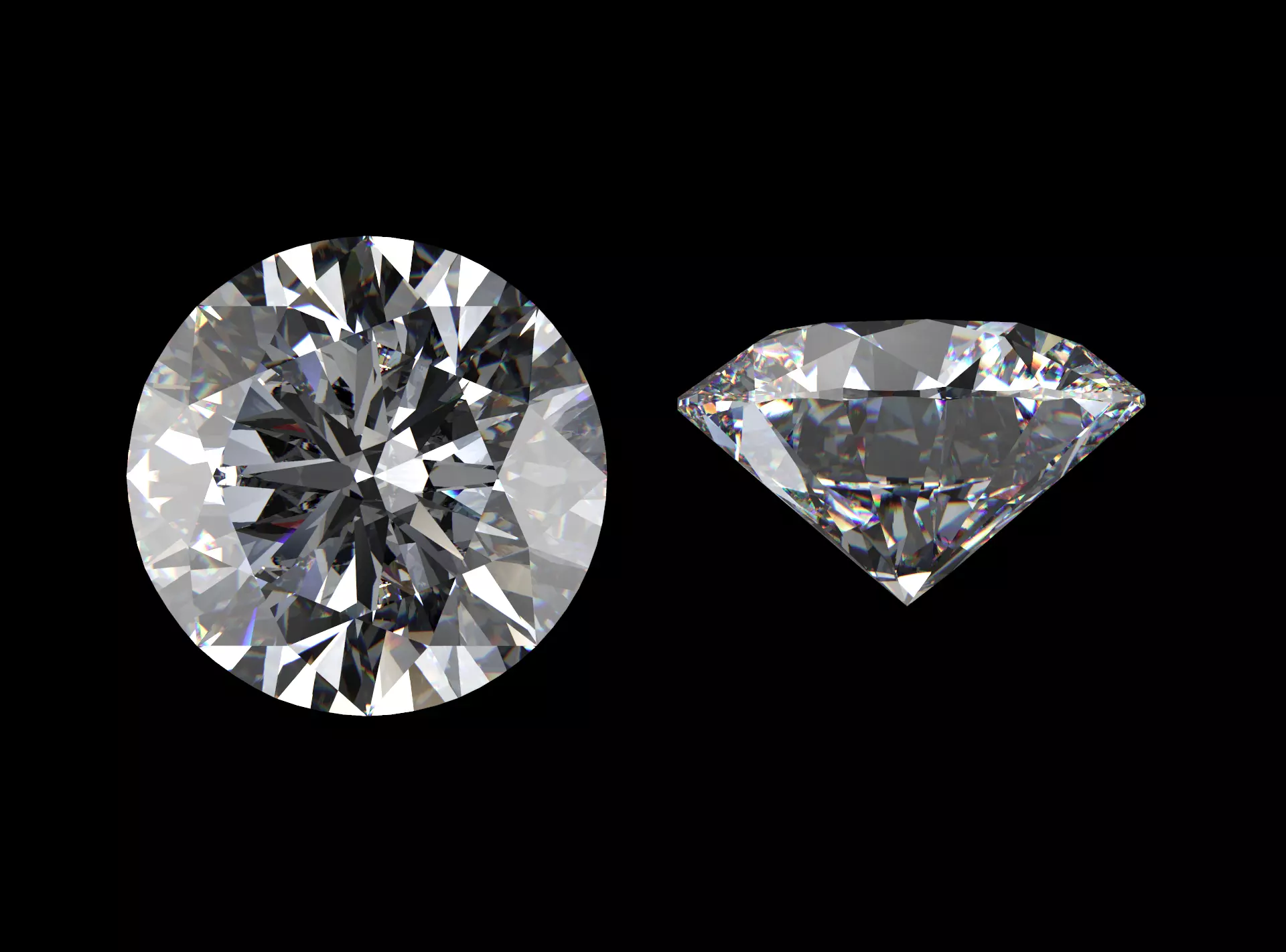 Brilliant Cut Diamond - All Sizes 3D model_0