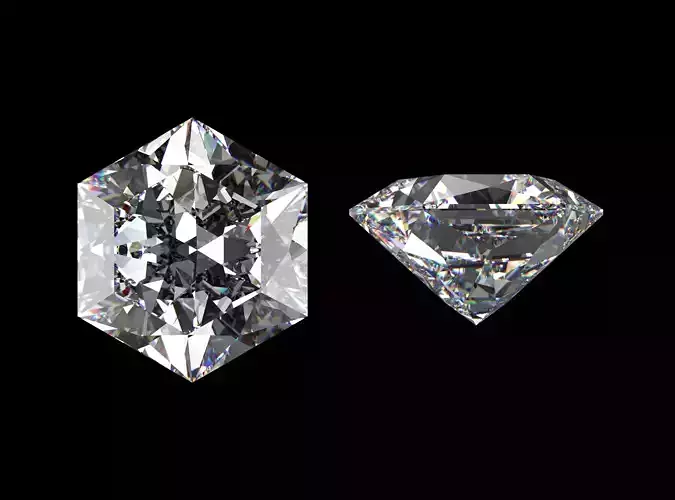 Hexagon Cut Diamond - All Sizes