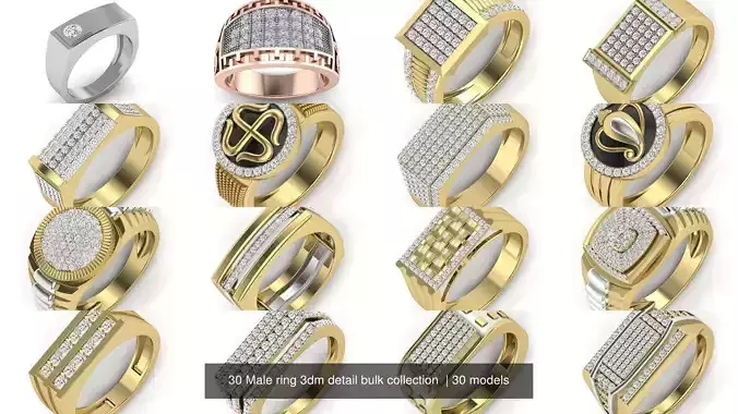 30 Male ring 3dm detail bulk collection  