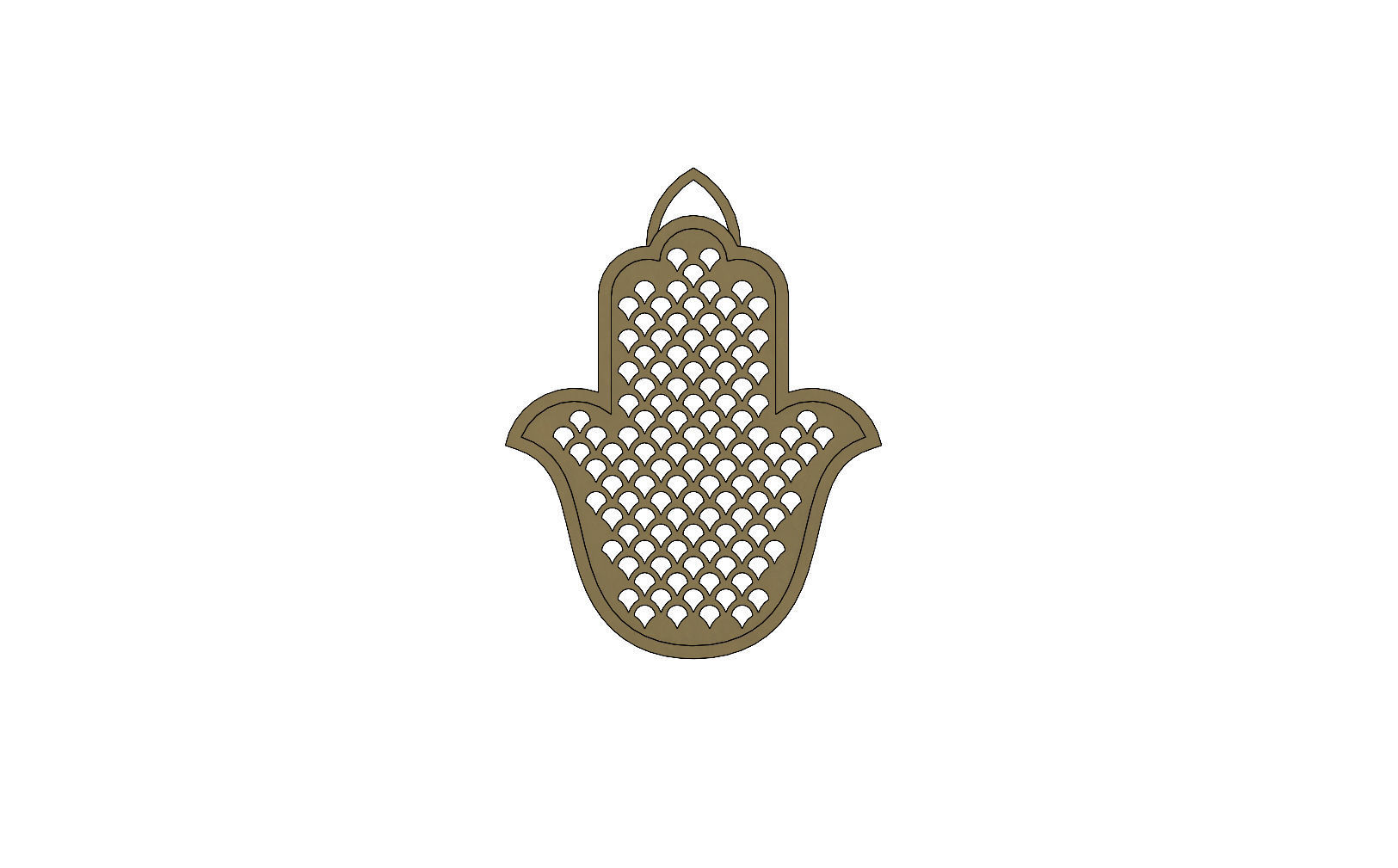 20 Flat Khamsa Khmissa beldi pendant with moucharabieh patterns  3D print model_10