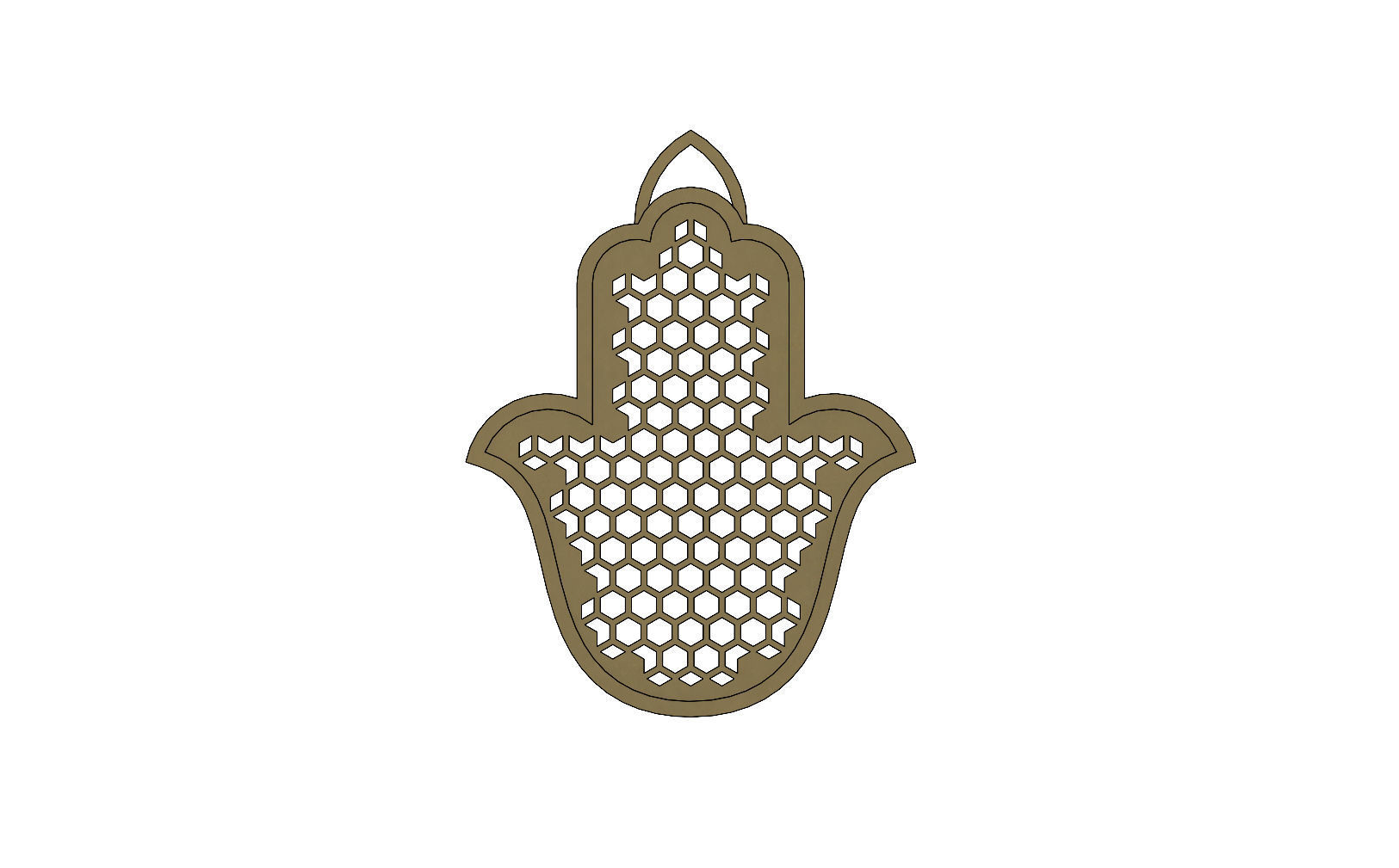 20 Flat Khamsa Khmissa beldi pendant with moucharabieh patterns  3D print model_9