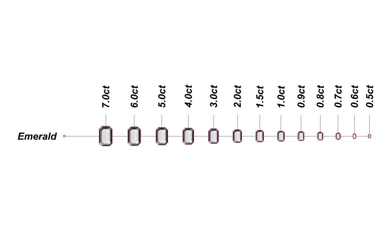 Emerald Cut Diamond - All Sizes 3D model_1