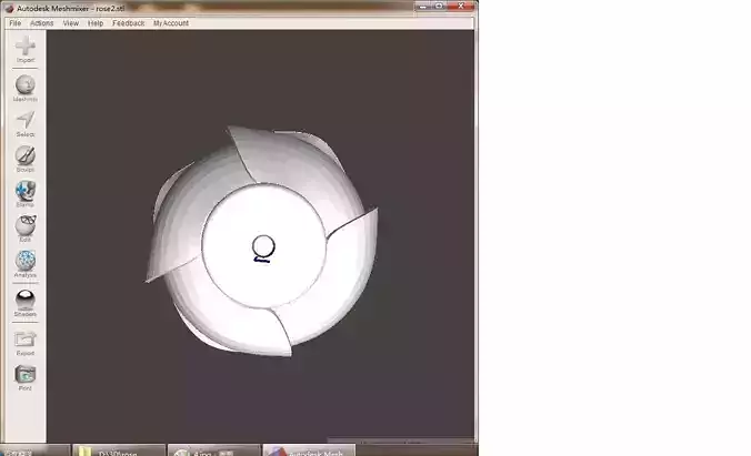 rose computer screen showing circle 3D print model