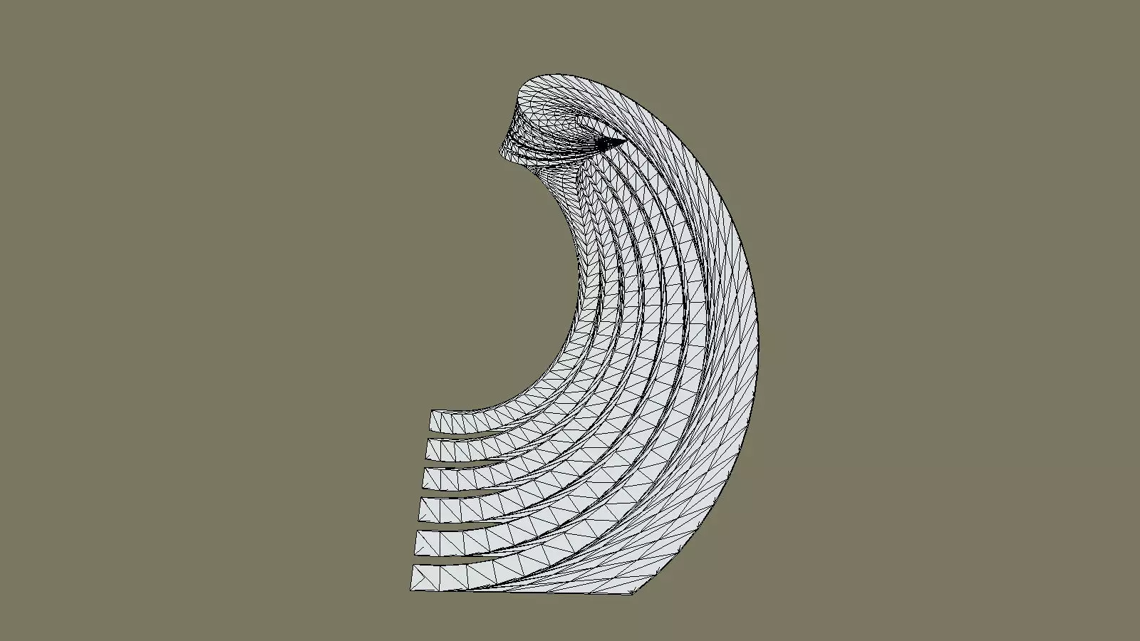 Twisted Layered Tower Bronze 3D model_1