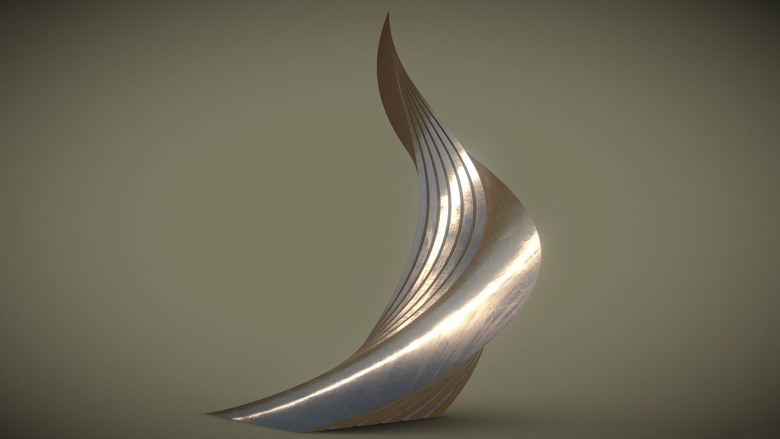 Twisted Layered Tower Bronze 3D model_7
