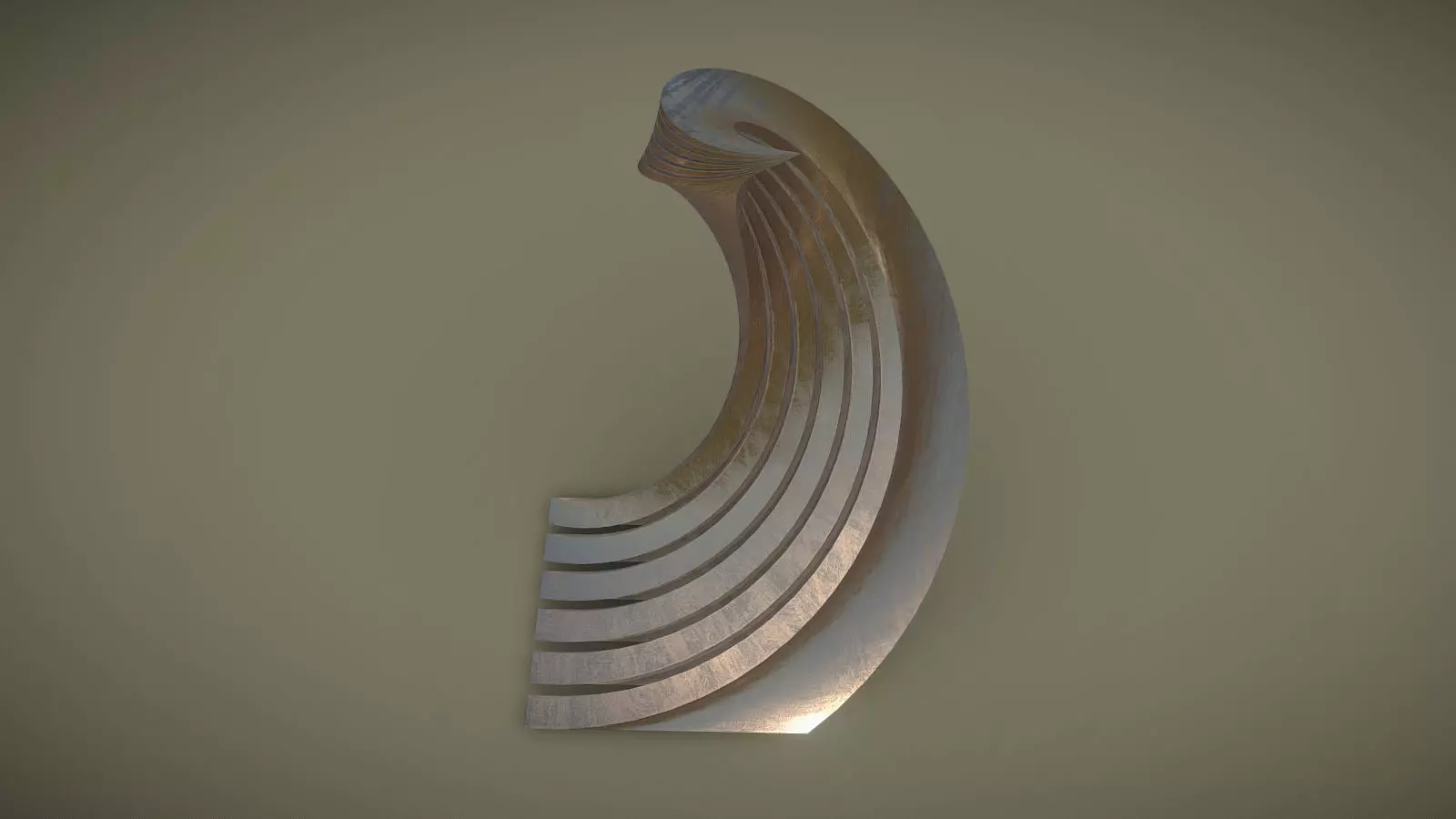 Twisted Layered Tower Bronze 3D model_5