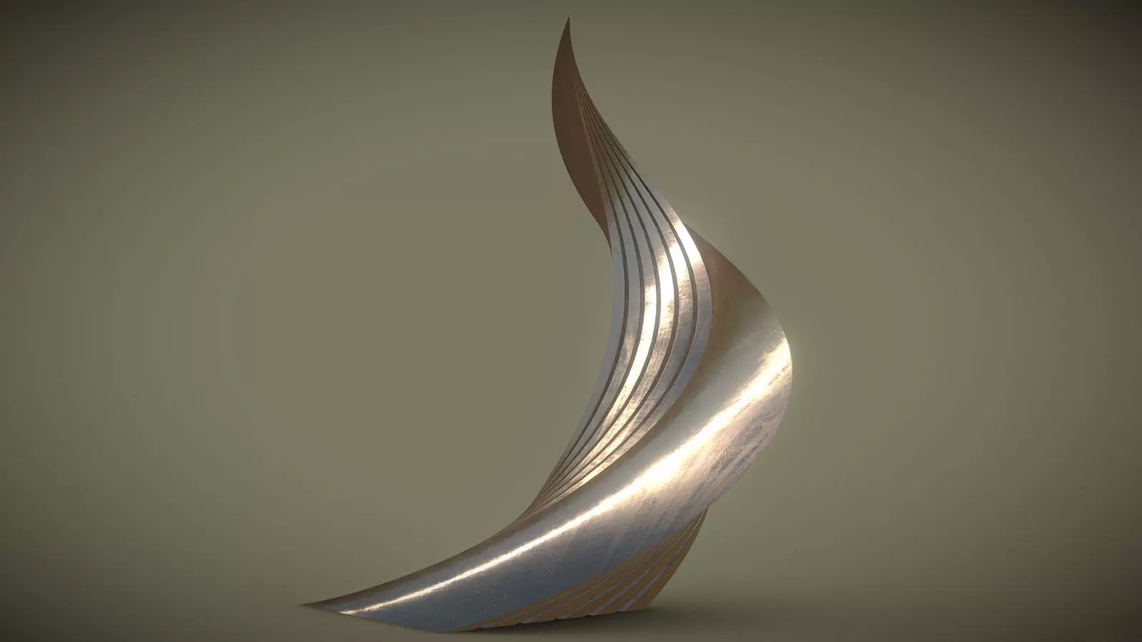 Twisted Layered Tower Bronze 3D model_2