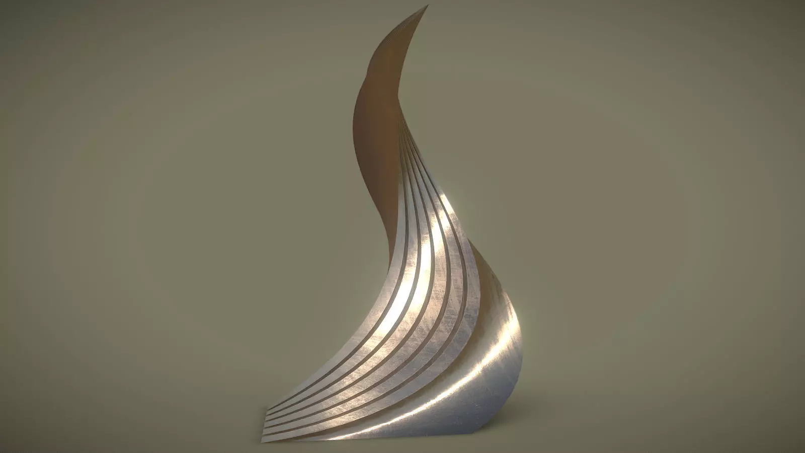 Twisted Layered Tower Bronze 3D model_0