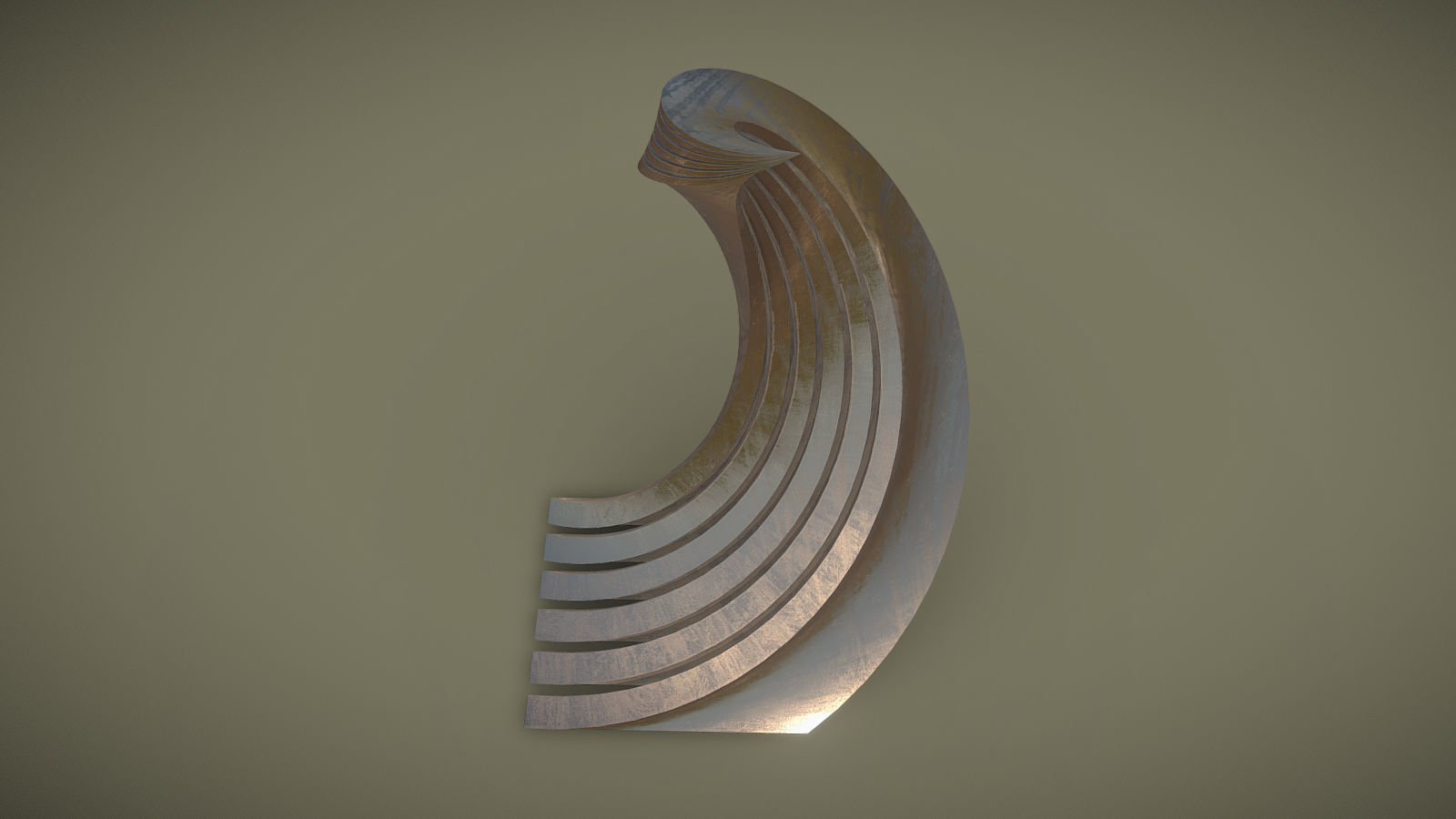 Twisted Layered Tower Bronze 3D model_10