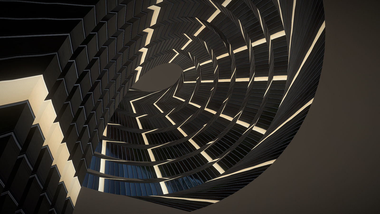 Twisted Layered Tower Glass 3D model_9