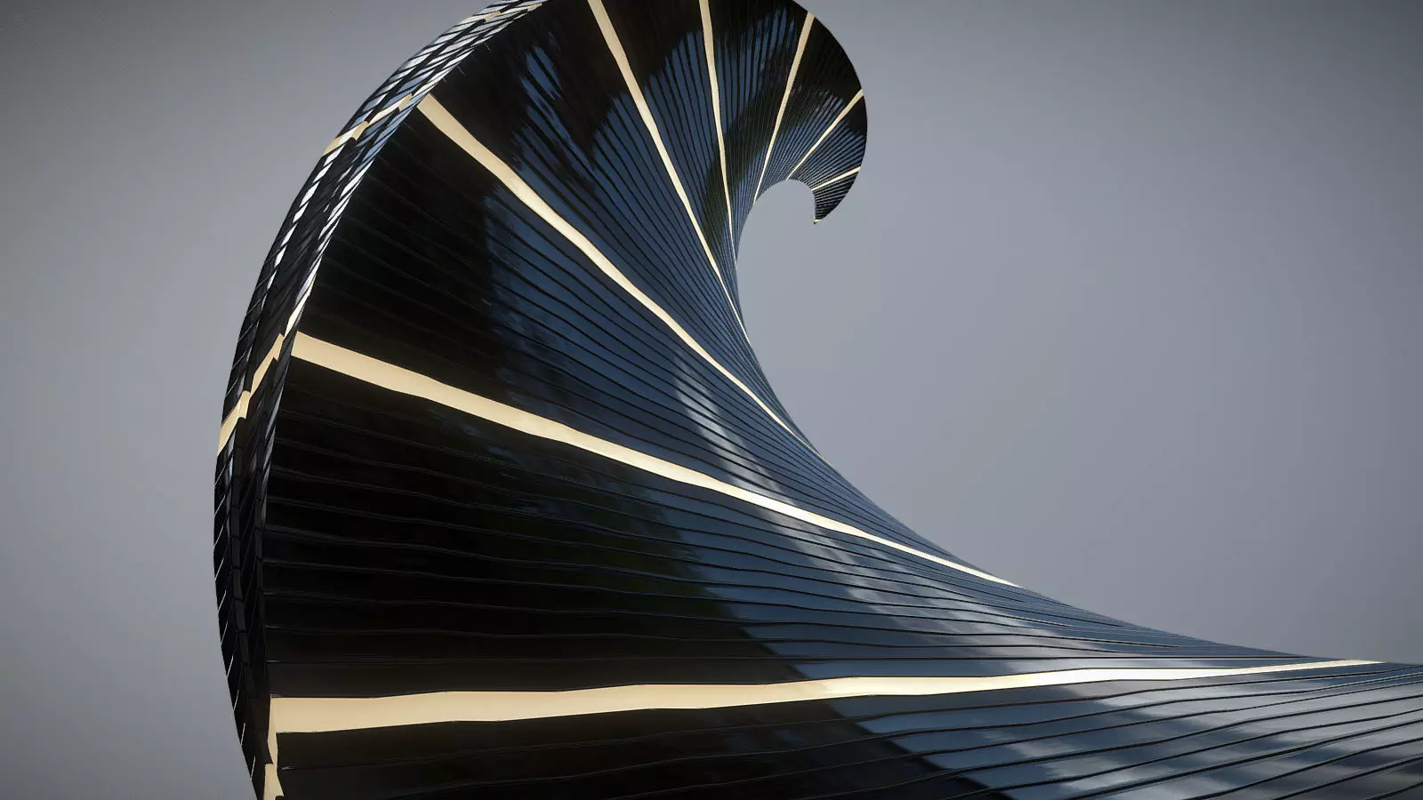 Twisted Layered Tower Glass 3D model_4