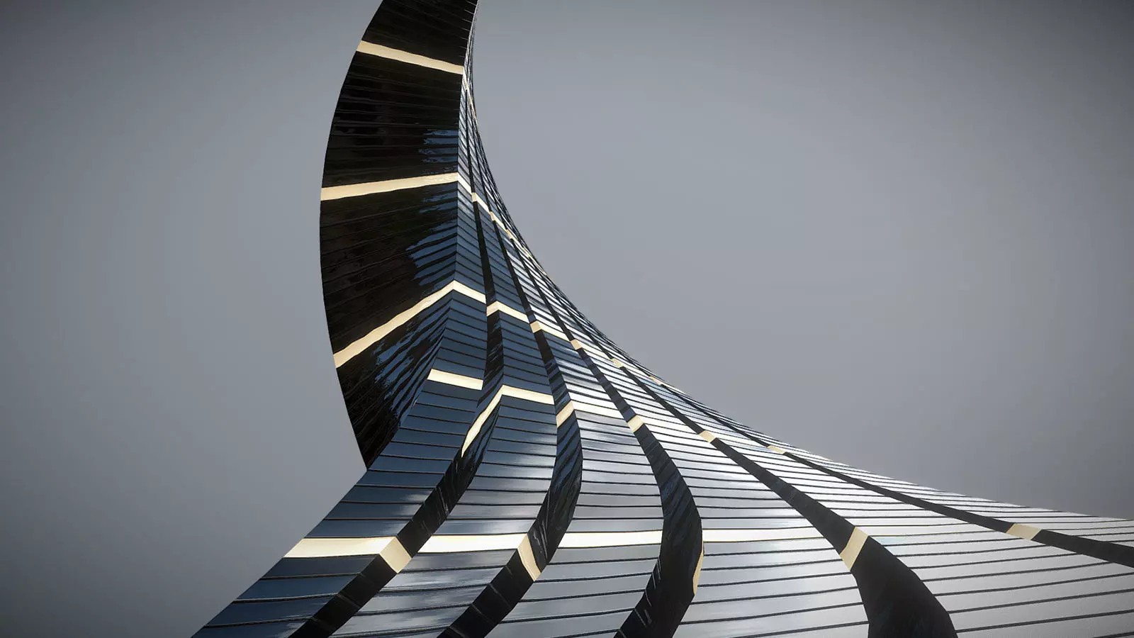 Twisted Layered Tower Glass 3D model_1