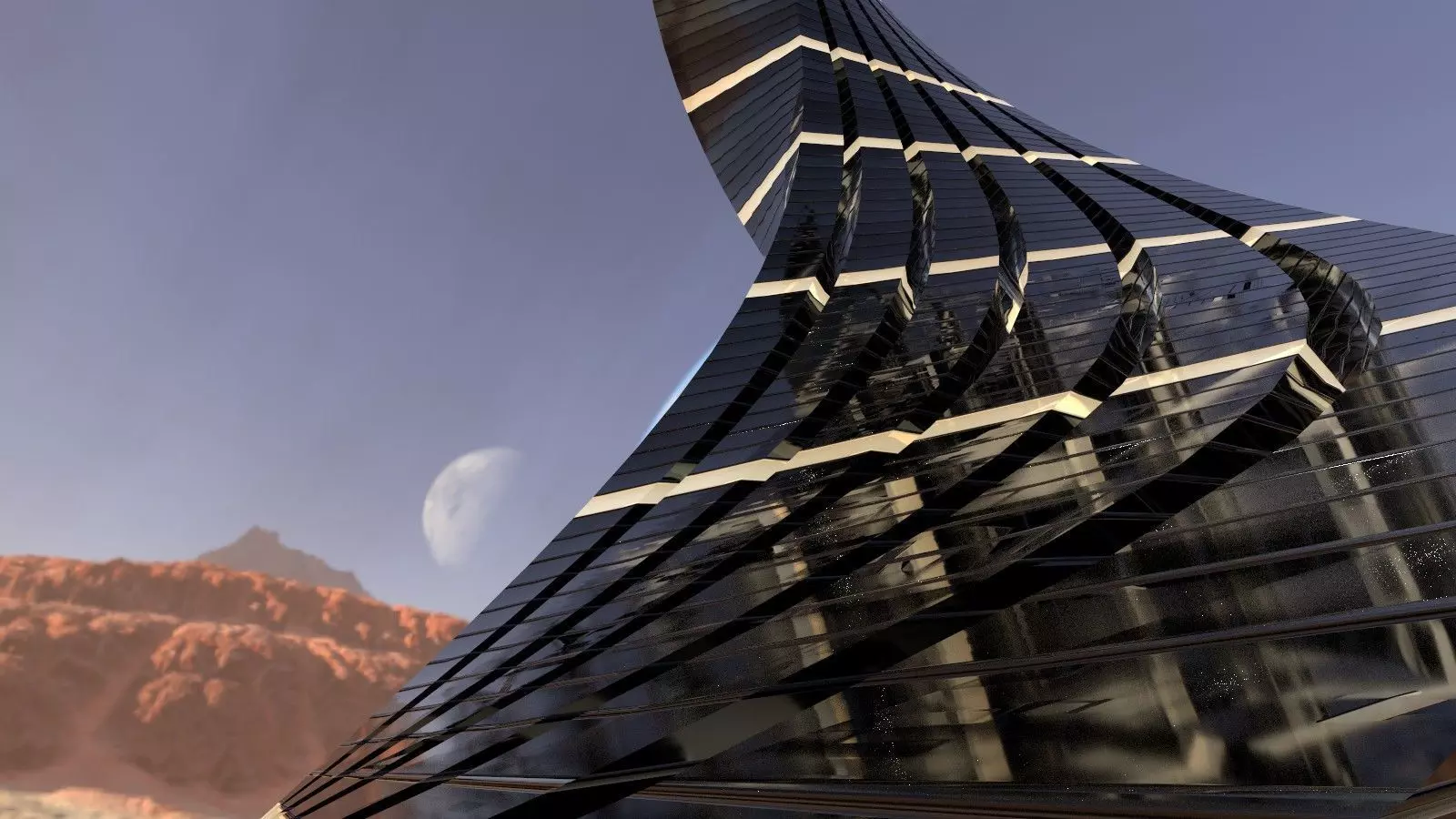 Twisted Layered Tower Glass 3D model_3