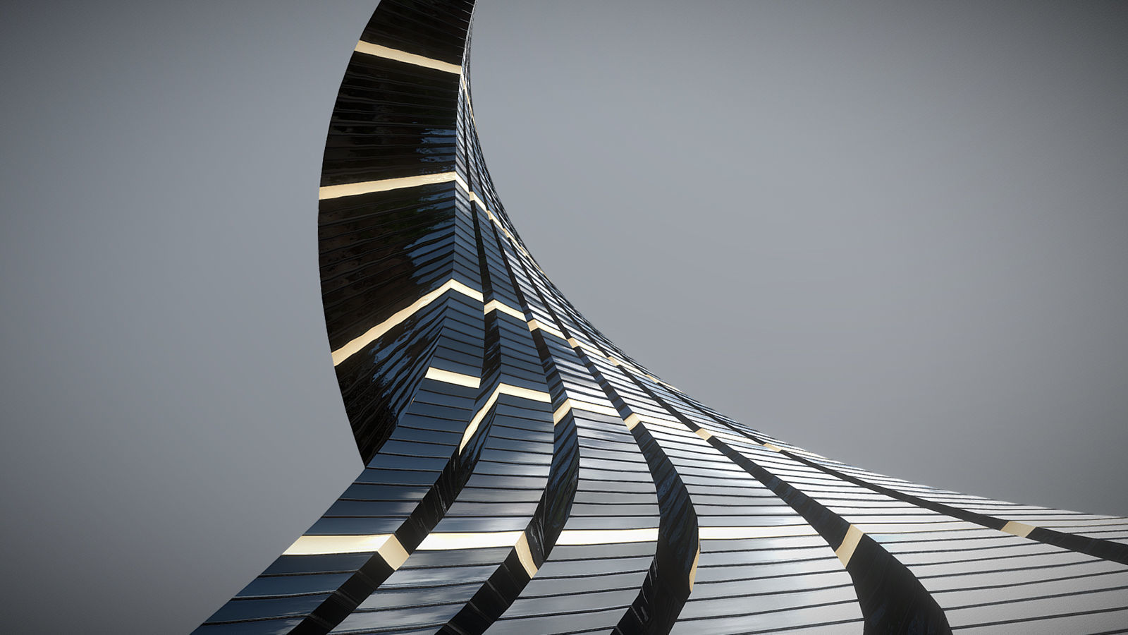 Twisted Layered Tower Glass 3D model_10