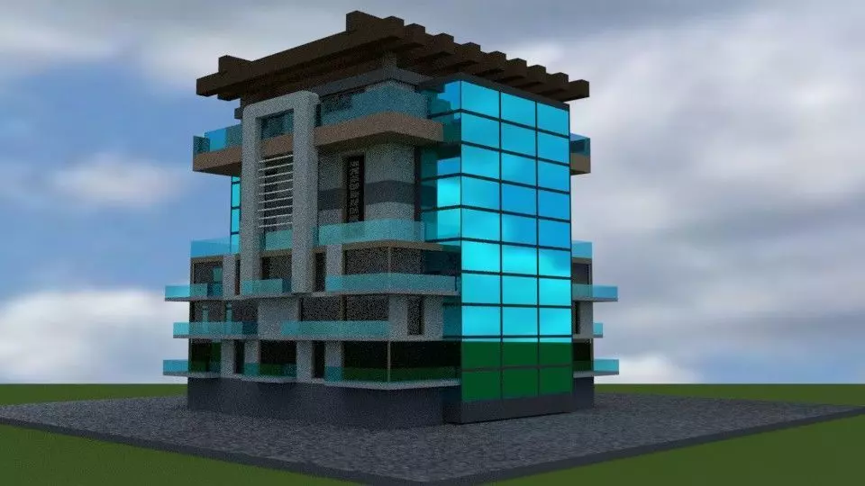 Design house Low-poly 3D model_0