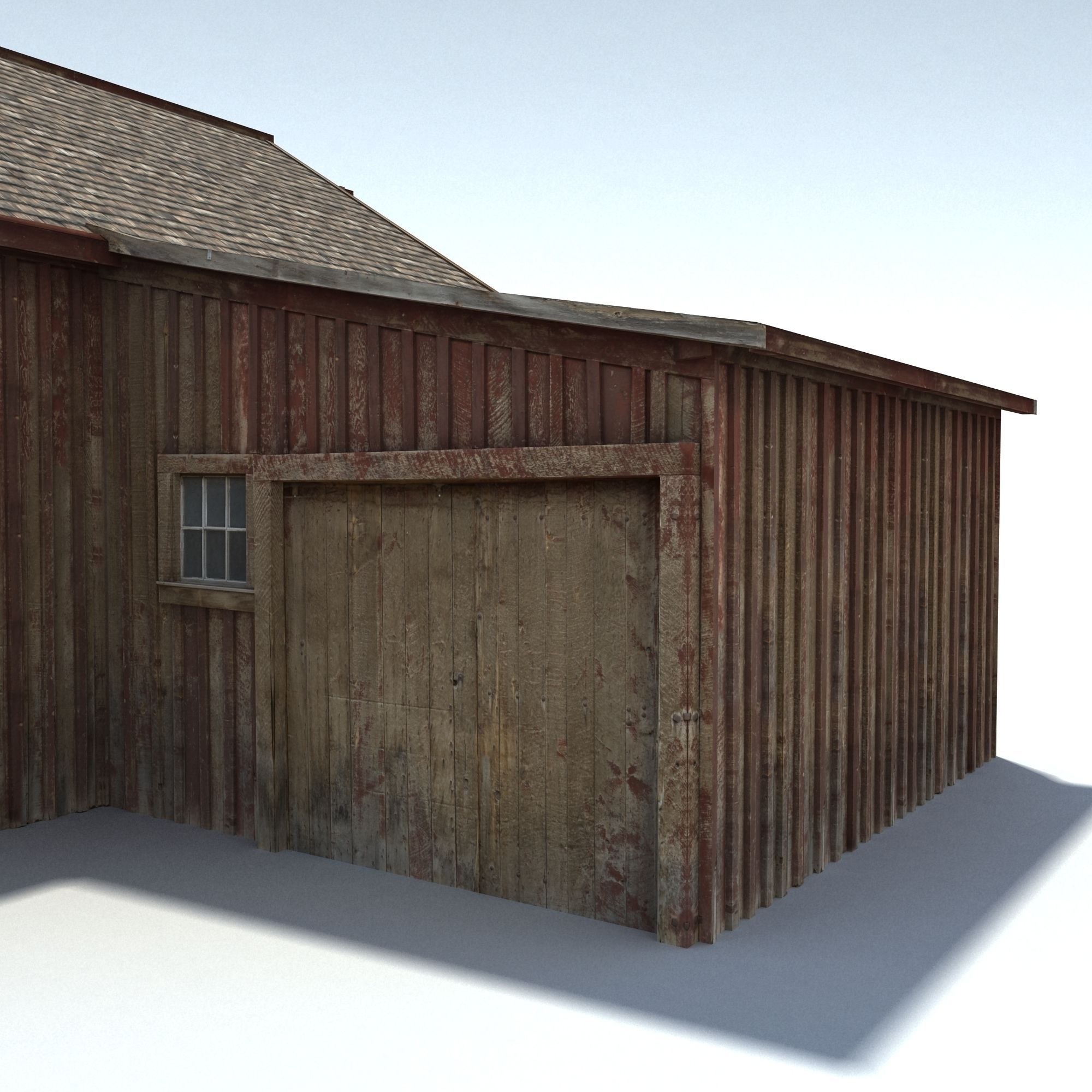 Low Poly Wild West Barn Low-poly 3D model_10