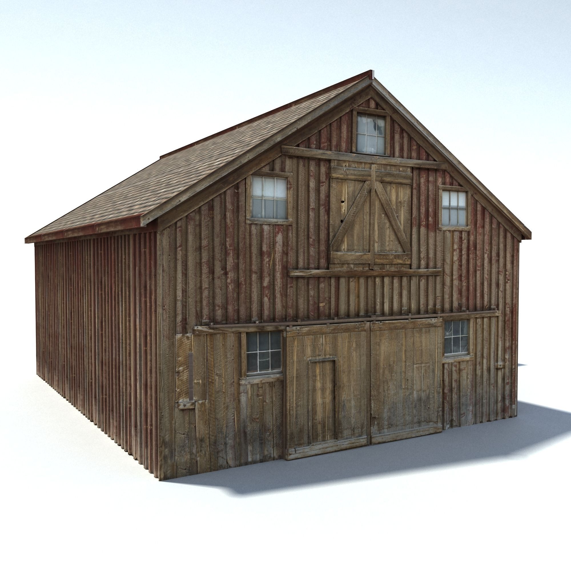 Low Poly Wild West Barn Low-poly 3D model_5