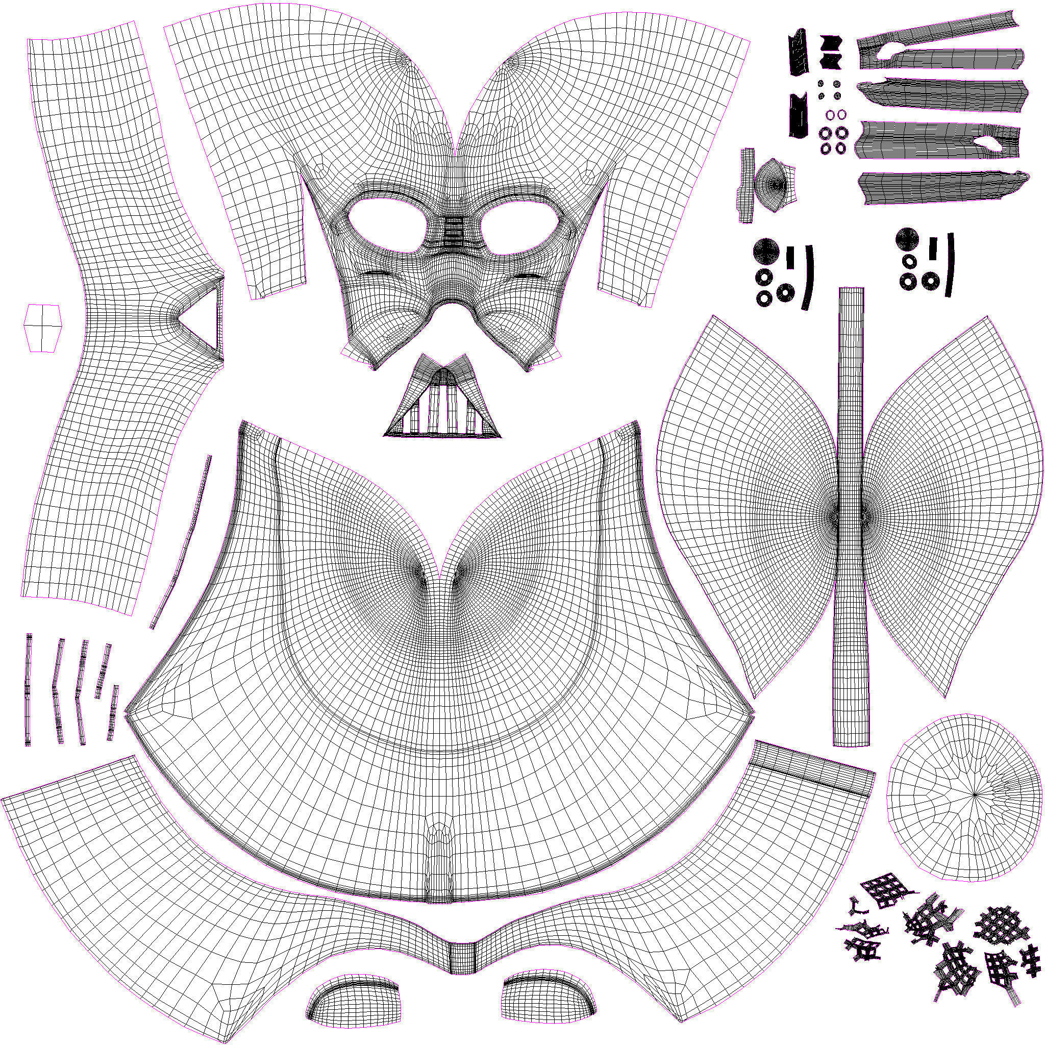 Darth Vader helmet high definition mesh 3D model_12