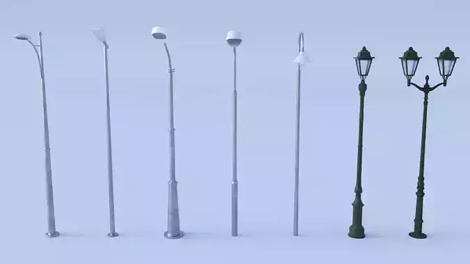 Street Light Pole Low-poly 3D model