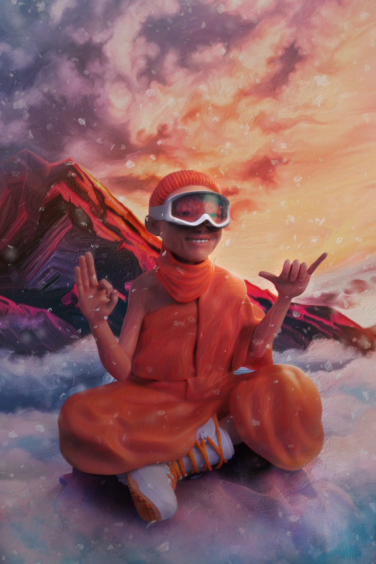 Little Buddhist Monk 3D print model_1