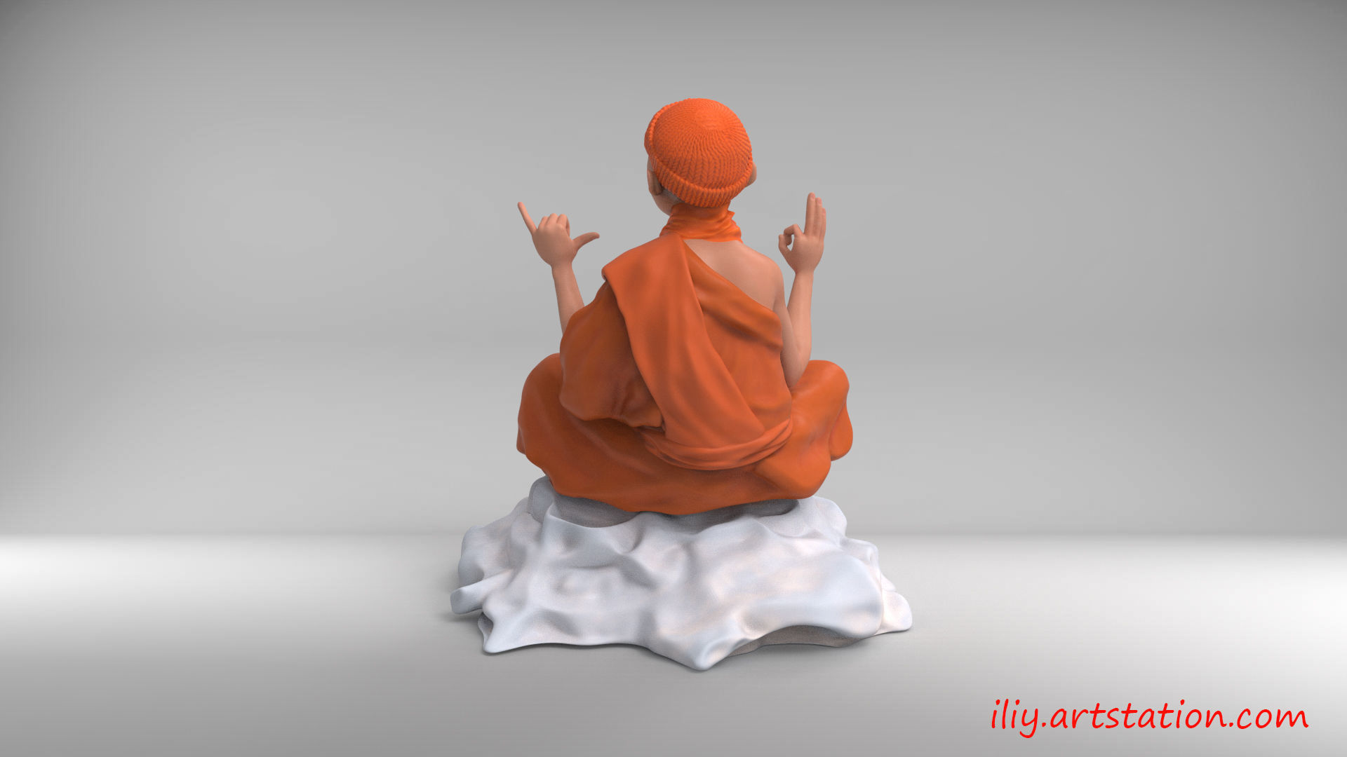 Little Buddhist Monk 3D print model_8