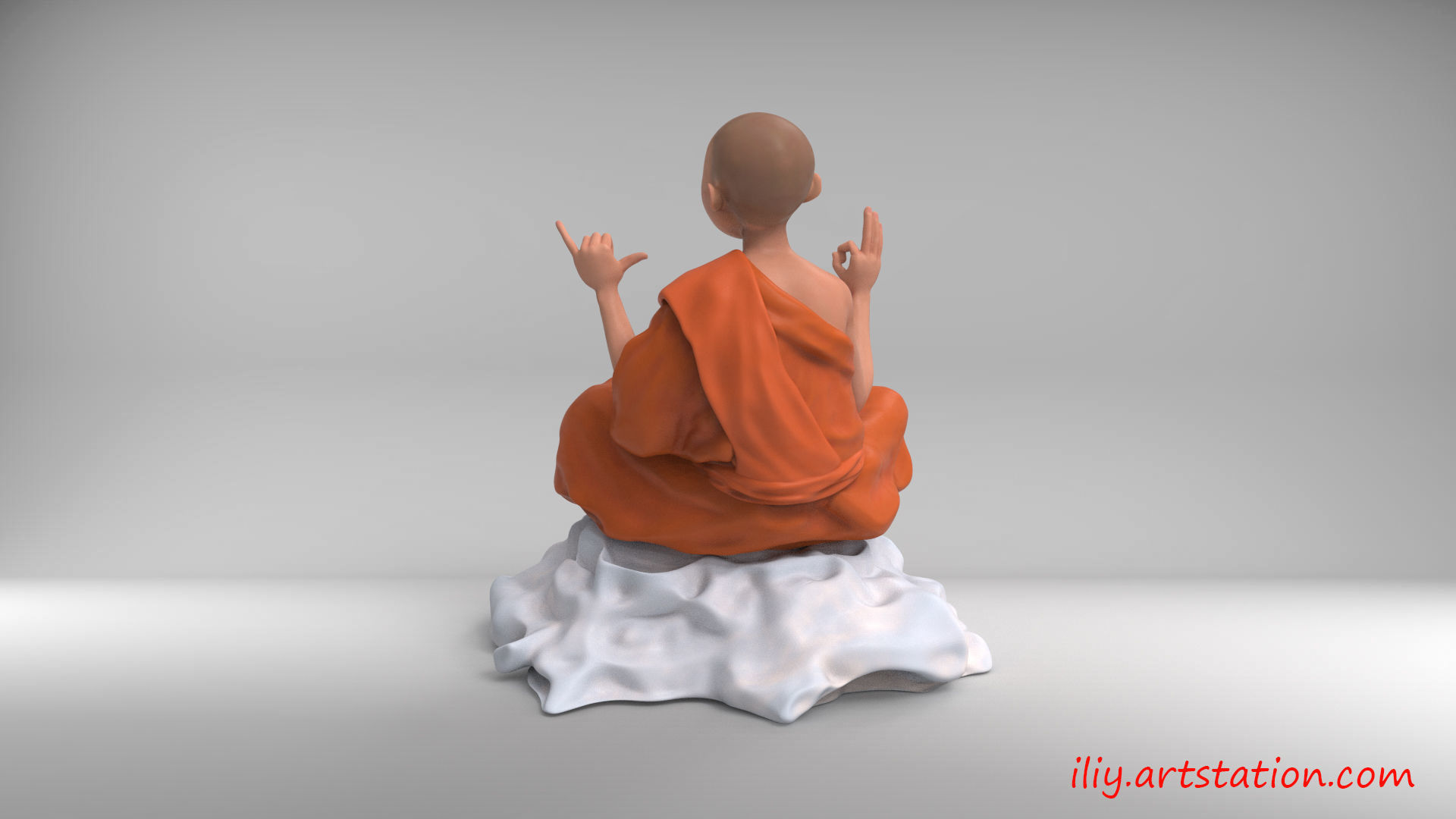 Little Buddhist Monk 3D print model_6