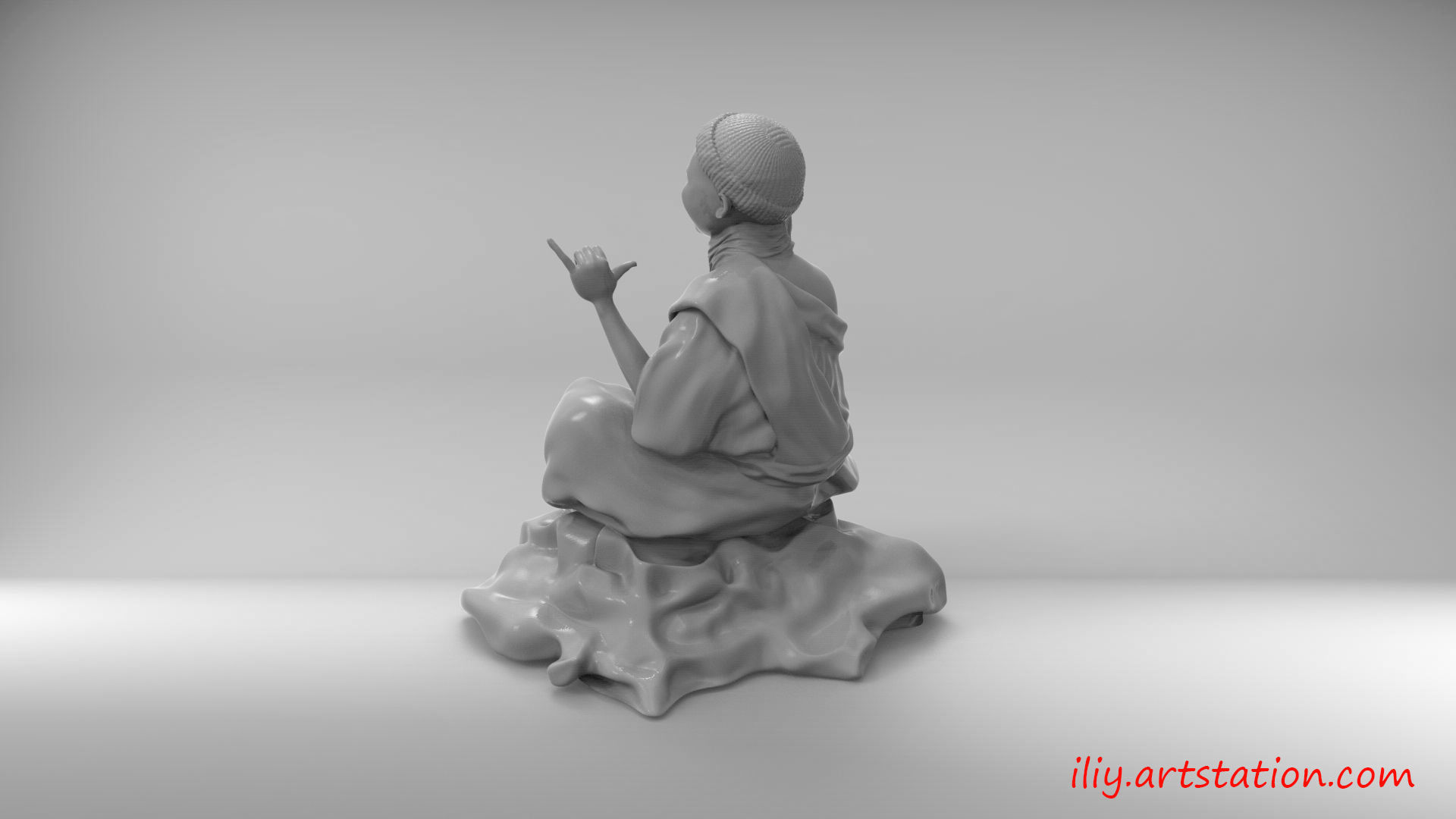 Little Buddhist Monk 3D print model_2
