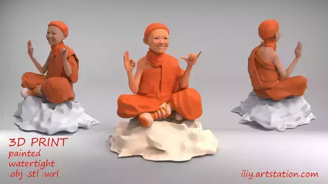 Little Buddhist Monk 3D print model