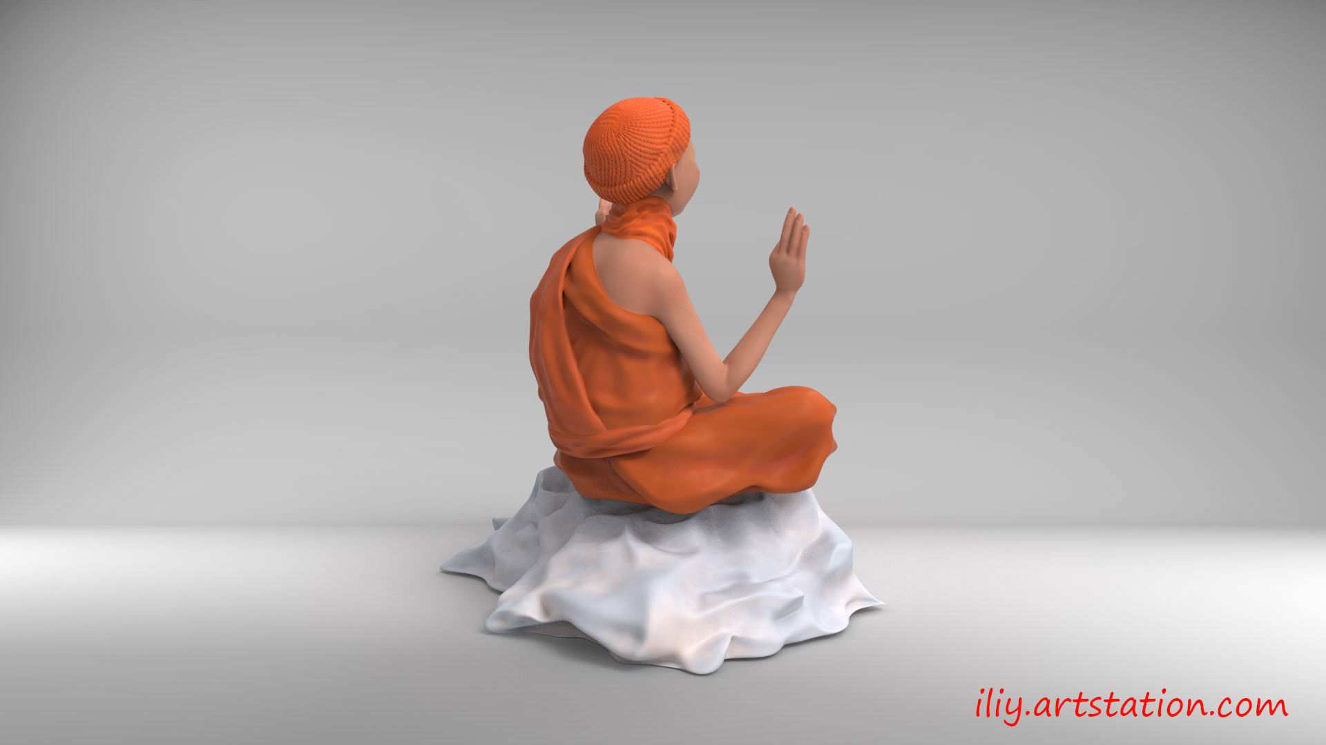 Little Buddhist Monk 3D print model_7