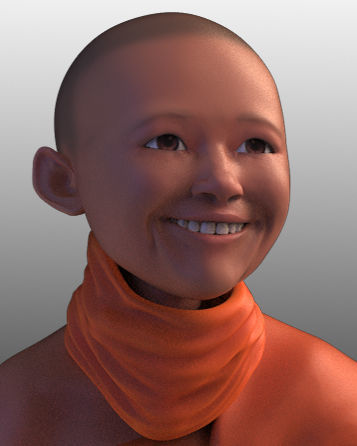 Little Buddhist Monk 3D print model_12