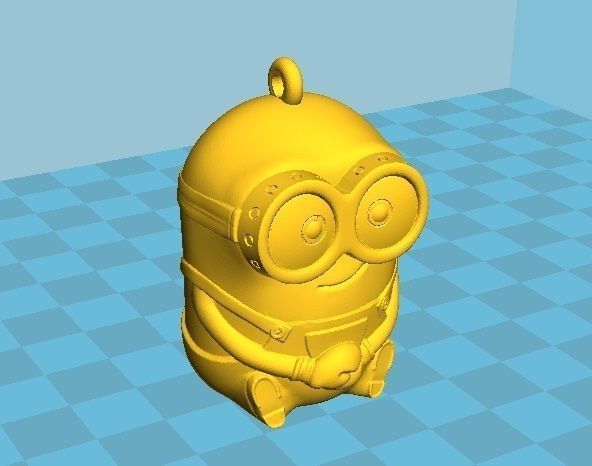 Minions with hanging ring 3D print model_1