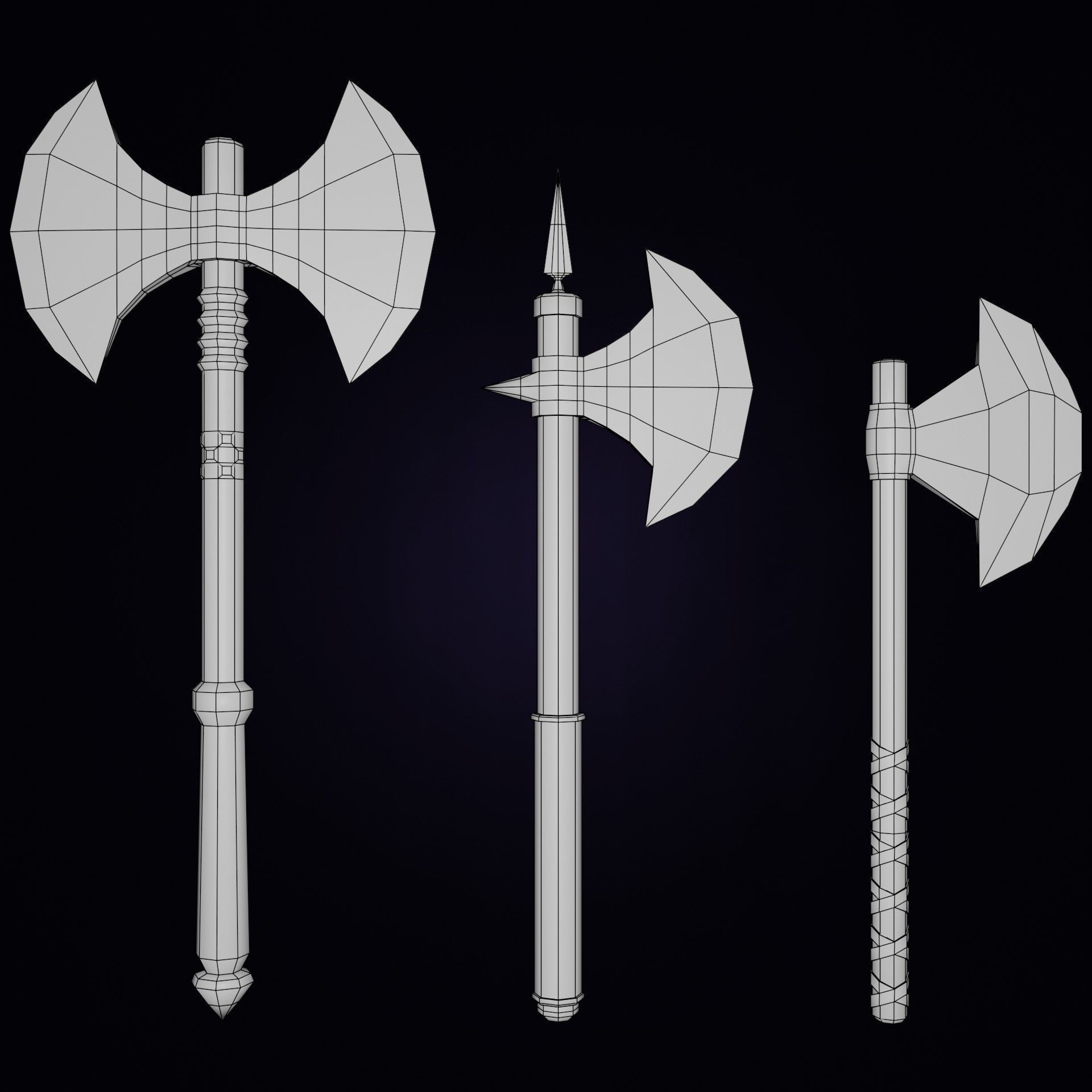 LowPoly Medieval Weapons Pack Low-poly 3D model_1